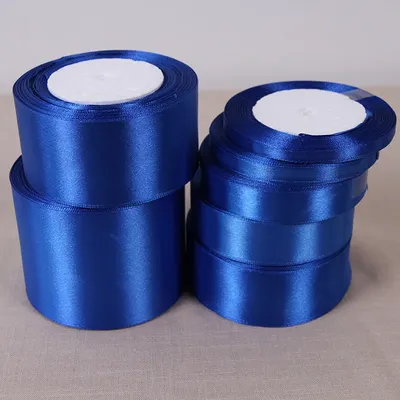 royal blue Satin Ribbon 25Yards 6mm-50mm Packing Material DIY Bow Craft Wedding Party Decor Gift Wrapping Scrapbooking Supplies