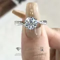DW Elegant 1ct D Color Twisted Arm Classic 6 Prong Moissanite Wedding Diamond Rings for Women 925