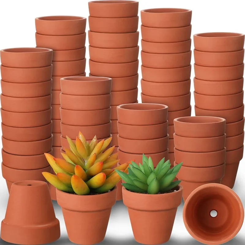80 pezzi piccolo mini 1,3" vaso di terracotta fioriera in ceramica di argilla, vasi di terracotta per vivaio di fiori di cactus, con foro di drenaggio