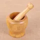 Wooden Mortar and Pestle Set Wooden Spice Pepper Crusher Herbs Grinder Garlic Mixing Bowl Kitchen