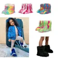 2023 inverno bambini stivali da neve caldi stivali gonfi in pelliccia sintetica bambini scarpe