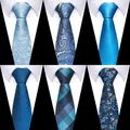 100% Silk Brand Blue Necktie Gravatas Wholesale 8 cm Woven Silk Tie Men Wedding Accessories Blue