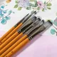 6pcs Wooden Handle Painting Brushes Kits Spike Head Round Head Drawing Tool Synthetic Nylon Hair