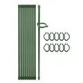 12 Inch Plant Support Stakes with Adjustable Retaining Ring Green Plant Sticks Support Stakes for