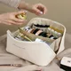 Leather Large Capacity Travel Cosmetic Bag Portable Women Makeup Case Waterproof Multifunctional