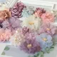 20PCS/Set Mix Randomly Camellia Rose Chiffon Satin Fabric Flowers For Wedding Invitation Dress Hats