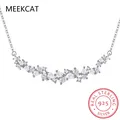 Moissanite Necklace for Woman Wedding Fine Jewelry 925 Sterling Sliver Plated 18k White Gold