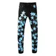 Men Sky Blue Leather Stars Patches Jeans Streetwear Black Stretch Denim Skinny Tapered Pants Holes