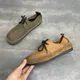 Careaymade-Men Sewing Retro Shoes Soft Handmade Casual Suede Leather Non-slip Classic Comfortable
