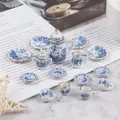 15Pcs 1:12 Dollhouse Miniature Tableware Porcelain Ceramic Tea Cup Set Model Kitchen Accessories For