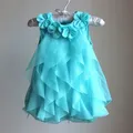 Floral Flowers Baby Girl Chiffon Dress 2024 Summer Sleeveless Party Dresses Infant Girls Clothes