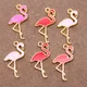 10pcs 26*15mm enamel flamingo charm for jewelry making and crafting earring charm bracelet charm