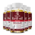 Antarctic Krill Oil Capsule 2000 mg with Astaxanthin Sustainable Dietary Supplement Omega 3 - 60/120