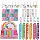 60Pack Unicorn Party Favors Baby Kids Unicorn Sticker Bracelet Set Party Toys for Kids Baby Shower