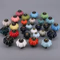 1PC Colorful Pumpkin Ceramic furniture knobs handles Kids Cute drawer dresser knobs Jewelry box