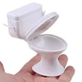 1PC Dollhouse Miniature Vintage Bathroom Modeling White Toilet Furniture Accessories For Doll House