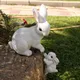 Garden Statues Rabbit Figurine Ornaments Micro Landscape DIY Terrarium Decorations Easter Bunnies