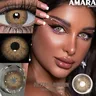 AMARA 2 Pcs Myopia Lenses Colored Contacts Lenses Lenses With Prescription Lenses Brown Eyes Lenses