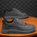 Uomo moda vera pelle Casual appartamenti scarpe da Skateboard Street Cool scarpe da ginnastica in