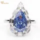 Wong Rain 100% 925 Sterling Silver Sparkling Pear Sapphire High Carbon Diamonds Gems Engagement Ring