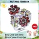 Natural Red Garnet Sterling Silver Rings 4.5 Carats Genuine Multicolor Gemstone Women Gorgerous Fine