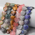 Natural Heart Shape Stone Bead 15mm Faceted Love Amethysts Quartzs Jaspers Beads For DIY Necklace