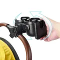 Universal Stroller Cup Holder 3 In 1 Twin Pram Water Milk Bottle Rack Drinks Stand Carrying Case For