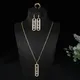 Luxury AAA Zircon Paper Clip Necklace Sweater Chain Earrings Ring Set For Women High Quality Party
