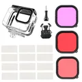 For GoPro Hero 12 11 Waterproof Shell Case Diving Filter Red Pink Purple Filters For GoPro 12 11 10