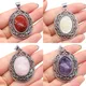 Natural Stone Pendants Lapis lazuli Rose Quartz for Tribal Women Necklace Earring Jewelry Gifts Ma