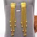 Promotion! Wholesale 24k Gold Filled Drop Earrings for Women Pure Gold Color Multi-line Ball Chain