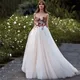 Amanda abito da sposa ricamato colorato per le donne sposa Sweetheart Backless pastorale matrimonio