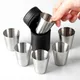 6Pcs/set Outdoor Practical Travel Stainless Steel Cups Mini Set Glasses For Whisky Wine With Case