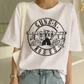 2024 Pistola N Roses Street Rock Print Hip Hop Tees Punk T Shirt Fashion Guns N Roses T-Shirt Women