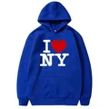 I Love New York Pritned Hoodies Men's and Women's Fashion Casual Hooded Pullover Street Hip Hop