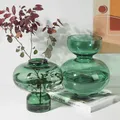 Glass Vase Green Round Gourd Floral Vase Hydroponic Flower Pot Geometric Circle Terrarium Home