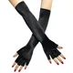 Half Finger Gloves Fishnet Fingerless Gloves Long Nylon Satin Half Finger Gloves Party Prom Sexy