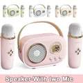 Bluetooth Speaker With 1-2 Wireless Microphone Support Karaoke TF Card FM Play HIFI Bass Handsfree