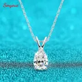 Smyoue 18k Plated Pear Cut 1.5CT Moissanite Diamond Necklace for Women 6*9mm Pendant 100% 925