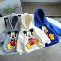 2022 Children's Hooded Sweater Autumn and Winter Plus Velvet Boys and Girls Cartoon Mickey Warm