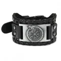 New Vintage Ouroboros Viking Compass Wide Edition Leather Bracelet Charm Men's Bracelet Fashion Hip