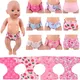 Doll Diapers Cute Underwear Animal Fruit Print For 18Inch American Doll Girls&43cm Baby Reborn Our