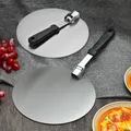 Pizza Shovel Spatula Plastic Handle Foldable Round Stainless Steel Cake Tools Accessories Non-Stick