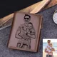 Engraved Wallets For Men Ultra-Thin Young Short PU leather Wallet Fashion Custom Photo Engraving
