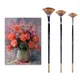 3Pcs Artists Paint Brush Fan-shaped Paint Brush Anti-shedding Drawing Brush for Rock Stone Face Body