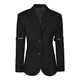 Women New Fashion Trend PU Leather Buckle Spliced Blazer Coat Ladies Long Sleeve Suit Jacket Tops