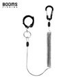 Booms Fishing T01 2M Coiled Lanyards Carabiner Clip with Rod Straps for Fishing Rod and Landing Net