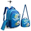 Children School Rolling Backpack Bag Wheeled Backpack for Boys School Trolley Bag Wheels Kids Travel