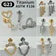 1PC Minimalist Dangle G23 Solid Titanium Cartilage Earrings Stud 16G Internally Threaded Heart