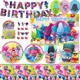 Disney TROLLS Magic Hair Elf Theme Birthday Party Decoration Supplies Disposable Cutlery Balloon